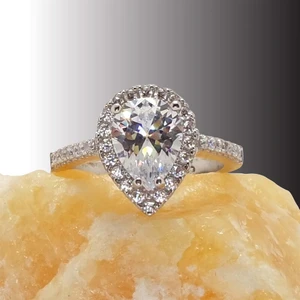 Osmanlı Gümüş Damla Model Tektaş Kadın Gümüş Yüzük