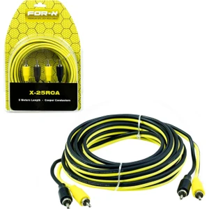 For-X X-25RCA Oto Anfi Kablosu 2rca 2rca Kablo 5 Metre