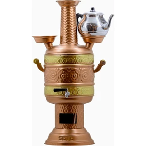 Bakır Semaver 8 Lt + Alüminyum Demlik