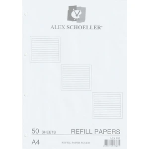 Alex Schoeller Çizgili Kolej Yedek A4 Beyaz N:883