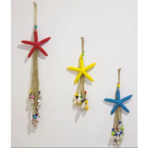 Antioch Artdesign Üçlü Deniz Yıldızı Deniz Kabuklu Duvar Bahçe Balkon Süsü Ev Dekor Hediyelik Eşya