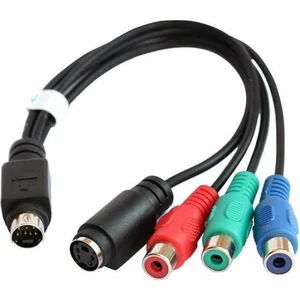 7 Pin Svıdeo 3 Rca + S-Video Sarı Kırmızı Mavi Yeşi 15 cm S Video