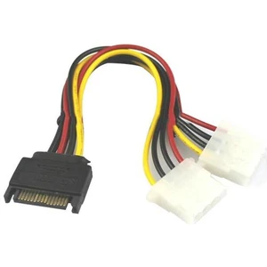 Dişi Sata Power To 2 Molex Ide Power Kablo 6 18AWG 15 cm