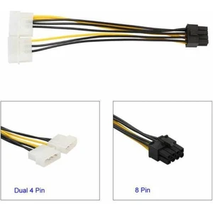 8 Pin Power Kablo 8 Pin To Molex Power Pcıe Ekran Kartı Güç Kablo