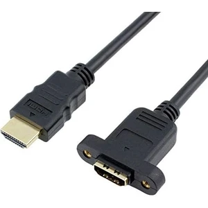 30 cm HDMI Uzatma Kablosu Dişi Erkek HDMI Vidalı Tip Panel HDMI