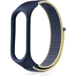 Xiaomi Mi Band 5 Kordon Kumaş Cırtcırt Kordon Velcro Mavi