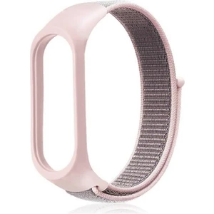 Xiaomi Mi Band 5 Kordon Kumaş Cırtcırt Kordon Velcro Pembe