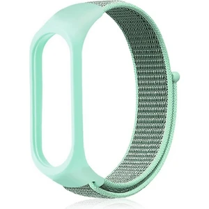 Xiaomi Mi Band 5 Kordon Kumaş Cırtcırt Kordon Velcro Turkuaz