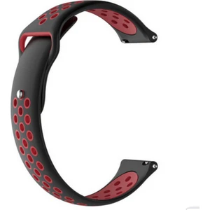 Samsung Galaxy Watch 4 42MM Kordon Delikli Çift Renk Silikon Bordo