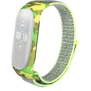 Xiaomi Mi Band 3 4 Kılıf Kumaş Cırtcırt Kamuflaj Desenli Yeşil