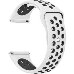 Google Ticwatch S2 Wear Os Kordon Delikli Çift Renk Silikon Beyaz