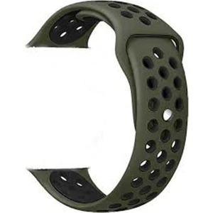 Google Ticwatch S2 Wear Os Kordon Delikli Çift Renk Silikon Koyu Yeşil