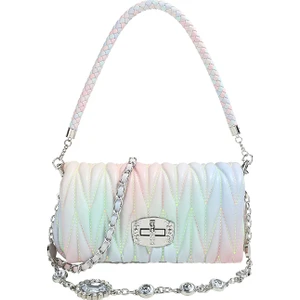 Kadın Pileli Taşlı Mini Çanta (Yurt Dışından)