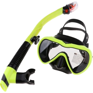 F Fityle Anti Sis Dalış Maskesi Şnorkel Seti Yüzme Gözlük Scuba Şnorkel Sarı (Yurt Dışından)
