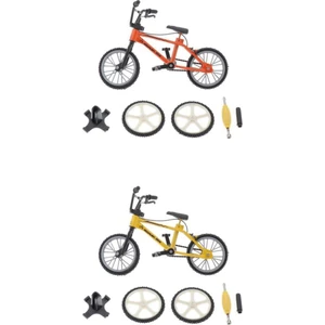 F Fityle Mini Parmak Bisiklet Bmx Çocuk Oyuncak Masa Dekor Parmak Kurulu Oyuncak Turuncu + Sarı (Yurt Dışından)