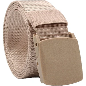F Fityle Açık Nefes Erkekler Naylon Bel Kemeri Slayt Toka Bej (Yurt Dışından)