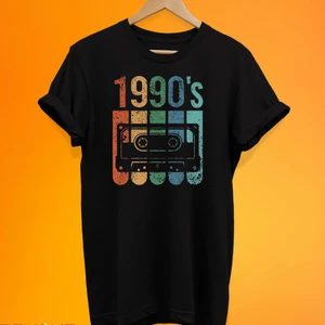 1990'S Doksanlar  Baskılı %100 Pamuk Oversize T-Shirt Büyük Beden Tişört