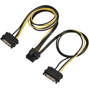 VGA Power Kablo 2x Sata To 8 Pin (6+2 ) Pcı-Ex Dönüştürücü Güç Kablosu 8 Pin To 2x Sata Erkek Power Kablo