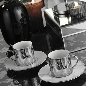 Kütahya Porselen Rüya 2'li Kahve Fincan Takımı Platin Dekor No 11431