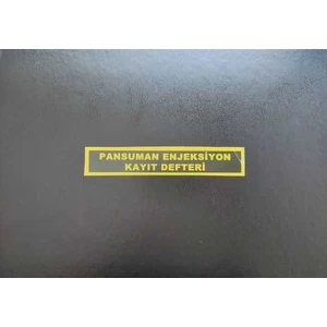 Bilir World Pansuman Enjeksiyon Kayıt Defteri 100 Yaprak 200 Sayfa 24 x 35 Cm- Siyah