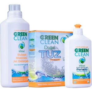 Green Clean Bulaşık Makinesi Jel Deterjan 1 Lt. + Tuz 1,5 Kg. Parlatıcı 500 Ml. 3' Lü Set