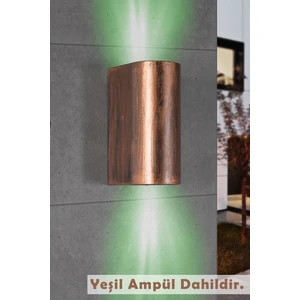 Full Reyon Çift Yönlü Dekoratif Duvar Aplik - Iç Dış Mekan Aplik Yeşil Işık