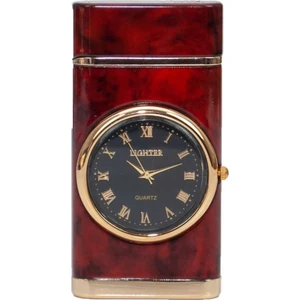 Işıklı Saatli Masa Tek Pürmüz Alev Puro Çakmağı