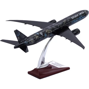 1:200 Boeing 777 - 300 Model Uçak, Siyah Renkli Uçak Maketi, Uçmayı Sevenler Için Dekoratif Ürün, Koleksiyonerler Için Lisanslı Uçak