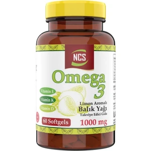 Omega 3 Balık Yağı 1000 Mg Doğal Limon Aromalı  60 Yumuşak Kapsül
