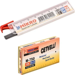 Min 0.5 mm Cetvelli Kalem Ucu 75 mm Mikro Uç