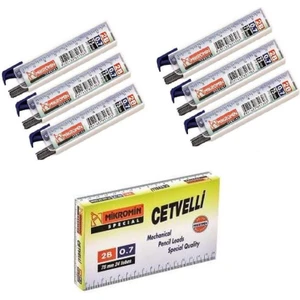 Min 0.7 mm Cetvelli Kalem Ucu 75 mm Mikro Uç 6 Adet