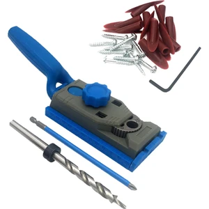 F Fityle Mini Cep Delik Jig Kiti Ortak Aracı Ağaç Işleme Eğik Matkap Kılavuzu Bits Set