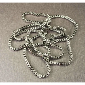 Osmanlı Gümüş 316L Paslanmaz Çelik Erkek Kolye Zincir 2mm Ince Kutu Model