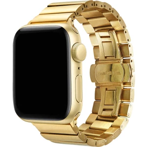 Nezih Case Apple Watch Seri 7 45MM Uyumlu Metal Kordon Gold