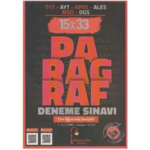 Edebiyat Sokağı Yayınları Tyt Ayt Kpss Ales Msü Dgs Paragraf 15X33 Deneme Sınavı