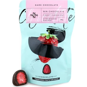Nin Chocolate Bitter Çikolata Kaplı Kurutulmuş Çilek Draje 80 gr