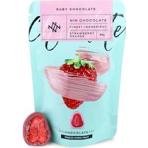 Nin Chocolate Ruby Çikolata Kaplı Kurutulmuş Çilek Draje 80 gr