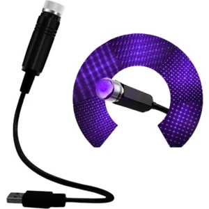 Mavi Ayak Altı Tavan LED Araç Içi Aydınlatma Oto Araba Iç Disko Ayarlanabilir USB Lamba Işık