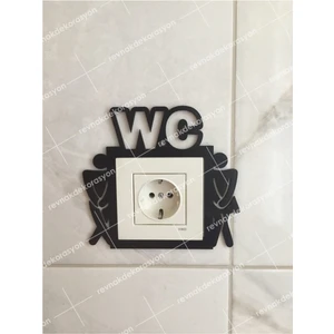 Numa Concept Wc Tuvalet Priz Çerçevesi Mdf Duvar Dekorasyon Lazer Kesim Standart Ölçü