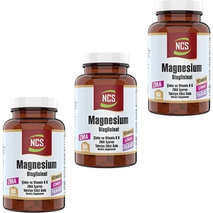 Zma Magnesium Bisglisinat Çinko Vitamin B 6 60 Tablet 3 Kutu