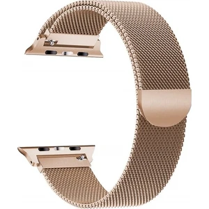 Apple Watch Metal Kordon Milano Kayış Manyetik Iwatch Uyumlu Milanese Seri 2 42MM 44MM Altın Gold Renk