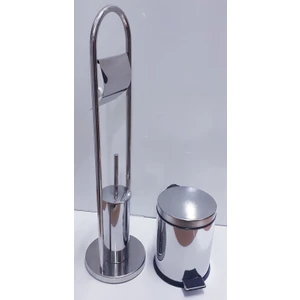 Lüx Tuvalet Kağıtlık & Fırçalık Standı & 5 Lt Pedalli Çöp Kovası