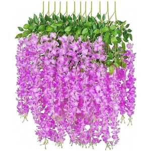 Sarkan Yapay Çiçek Akasya Lila 80 cm 3 Sarkan Dallı 12'li Bağ