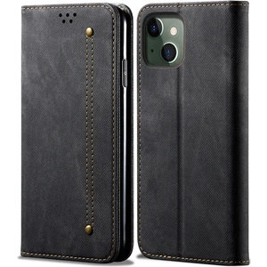 iPhone 13 Için Retro Kot Deri Flip Cüzdan Standlı Kılıf Kapaklı (Yurt Dışından)