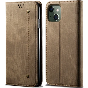 iPhone 13 Için Retro Kot Deri Flip Cüzdan Standlı Kılıf Kapaklı (Yurt Dışından)