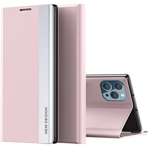 iPhone 13 Pro Max Için Ince Flip Deri Manyetik Kılıf Kapaklı Pembe (Yurt Dışından)