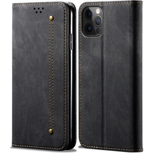 iPhone 13 Pro Için Retro Kot Deri Flip Cüzdan Standlı Kılıf Kapaklı (Yurt Dışından)