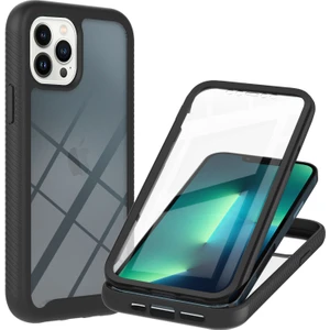 iPhone 13 Pro Max Için Şeffaf Shockproof Bumper Yerleşik Ekran 360 Tam Koruma Kapaklı (Yurt Dışından)