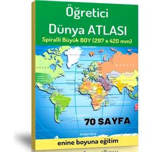 Enine Boyuna Eğitim Öğretici Büyük Boy Dünya Atlası (70 Seçilmiş Harita)