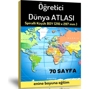 Enine Boyuna Eğitim Öğretici Orta Boy Dünya Atlası (70 Seçilmiş Harita)